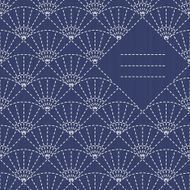 Text frame Traditional Japanese Embroidery Ornament with fans N2