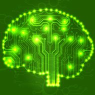 Circuit board computer brain Vector illustration N43