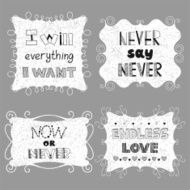 Vintage frames with inspiring motivating phrases