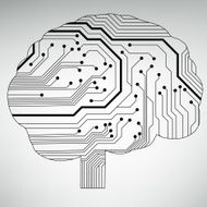 Circuit board computer brain Vector illustration N45