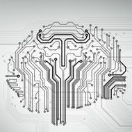 Circuit board computer brain Vector illustration N46