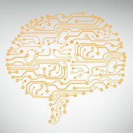 Circuit board computer brain Vector illustration N47
