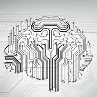 Circuit board computer brain Vector illustration N49
