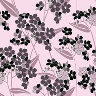 Pink and black flower stylish seamless decor