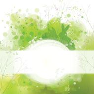 Vector Easter card rabbits on spring nature background