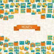 Seamless pattern of banking icons N2