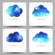 Set of backgrounds with triangular clouds