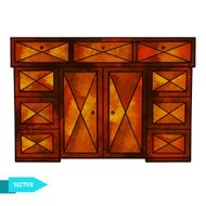 Watercolor wooden cupboard N3