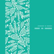 Vector emerald green plants vertical frame seamless pattern background