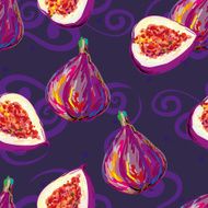 Seamless elegant pattern with tasty fig N4