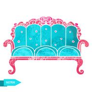 Watercolor vintage sofa N5