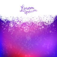 Magic purple sky background and snowflakes cloud