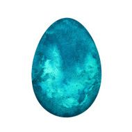 Watercolor azure Easter egg