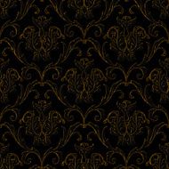 seamless black with gold stripe floral background