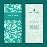 Vector emerald green plants vertical frame pattern invitation greeting cards N3