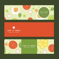 Vector fresh salad horizontal banners set pattern background