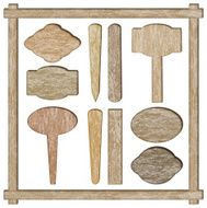 circular wooden labels