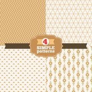 Set of simple patterns in one palette (gold beige)