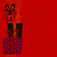 Gift pile red background