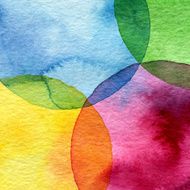 Abstract watercolor circle painted background N13