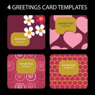 Four Greeting Cards Valentine&#039;s Day N2
