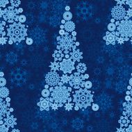 Seamless snowflake christmas tree pattern