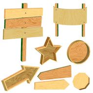 3d wood vector labels