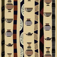 Tribal seamless texture with utensils N2