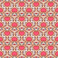 pink hearts and blue leaves