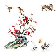 plum bloom stone and animal N120