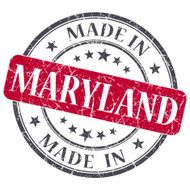made in Maryland red round grunge isolated stamp