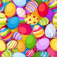 Seamless background with colorful Easter eggs Vector illustration N2