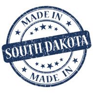 made in South Dakota blue round grunge isolated stamp N2
