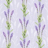 Lavender flower illustrations Watercolor seamless pattern N2