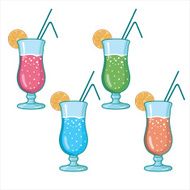 Set of alcoholic cocktails isolated on white background N2