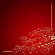 Red invitation frame with gold flower