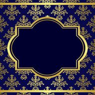 vector dark blue background with center gold frame