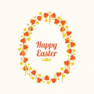 Floral wreath Easter greeting card