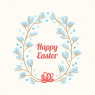 Floral wreath Easter greeting card N2