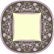 Floral pattern frame Round Brown and lilac N2