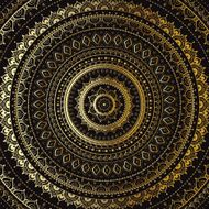 Gold Mandala Indian decorative pattern
