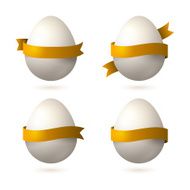 Vector colorful eggs with ribbons and place for your text N4