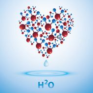 H2O Water sign in the shape of heart