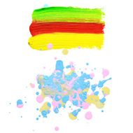 Splash blot banner set on white background handmade brush stroke N30