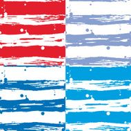 Seamless strip pattern set Red blue and white background