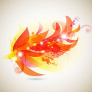 Abstract floral branch with blots