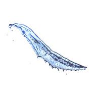 Blue water splash isolated on white N17