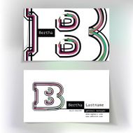 Business card design with letter B N2