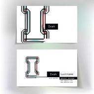 Business card design with letter I N3