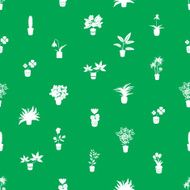 home houseplants and flowers in pot green pattern eps10